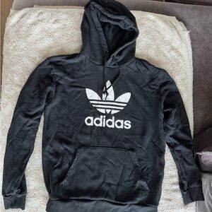 Adidas Black and White Trefoil Hoodie